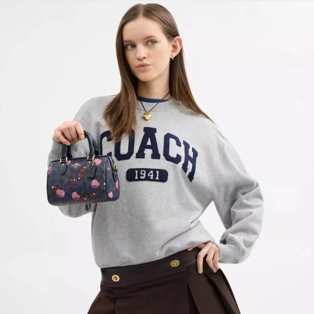 Coach Mini Rowan Crossbody Bag In Signature Canvas With Cherry Print CY741 - Picture 5 of 17